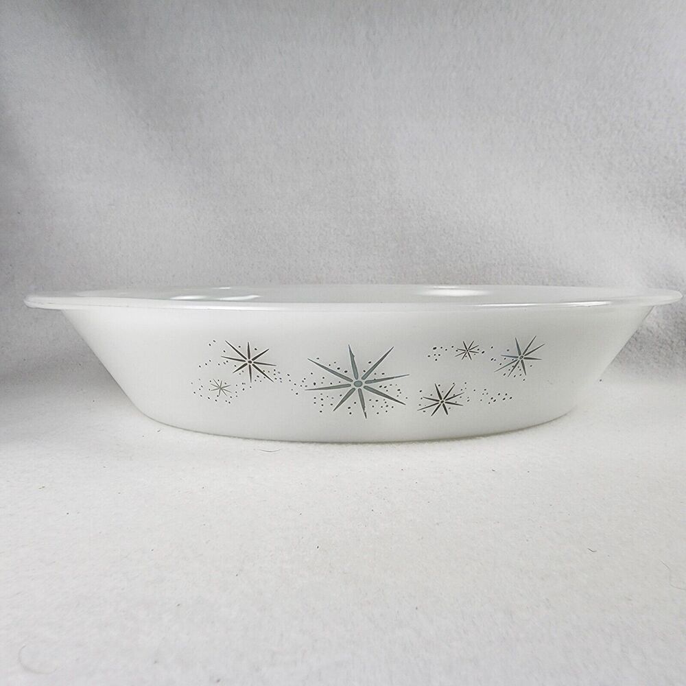 Rare Glasbake Vintage Snowflake separated milk glass Dish White